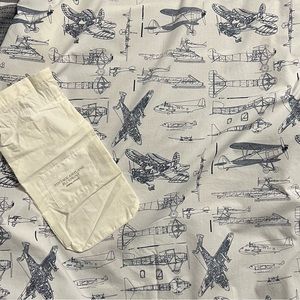 Restoration Hardware Crib Fitted Sheet, Vintage Airplane Blueprint Collection